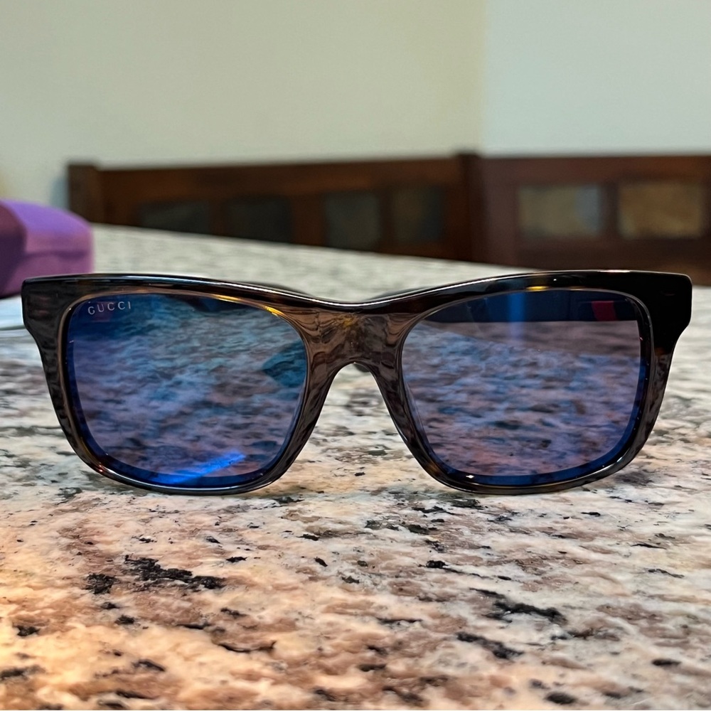 Gucci GG0008S 003 Havana Tortoise Shell Unisex Sunglasses 54-19-150 - Picture 3 of 10